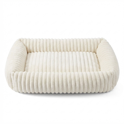 TruePet Orthopädisches Hundebett | Premium Plüsch mit Nackenrolle | Waschbar | S-XXL
